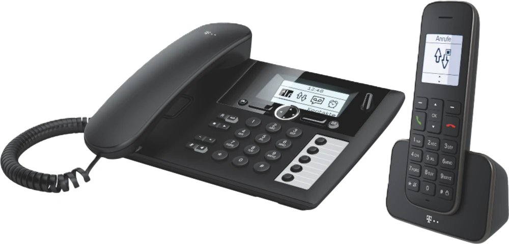 Telekom Sinus PA 207 PLUS 1 Telefon mit AB und zus. Mobilteil Schwarz